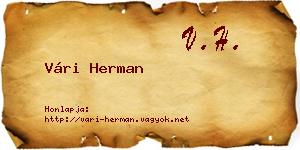 Vári Herman névjegykártya